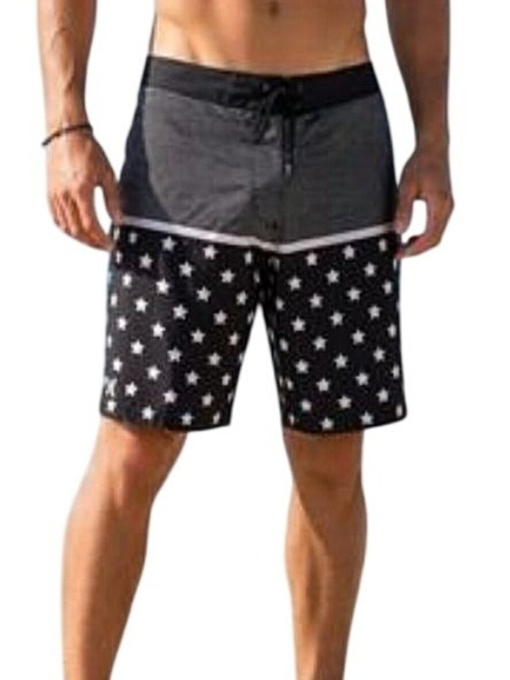 Hurley Men's Star‎ & Stripes Allover Print Board Shorts Navy Blue/White Size 36